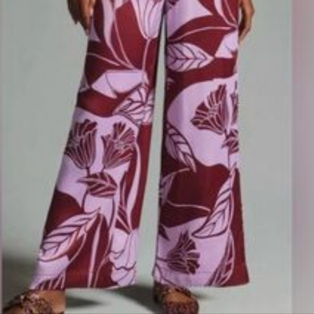 Anthropologie Purple & Brown Wide Leg Pants - Picture 10 of 11